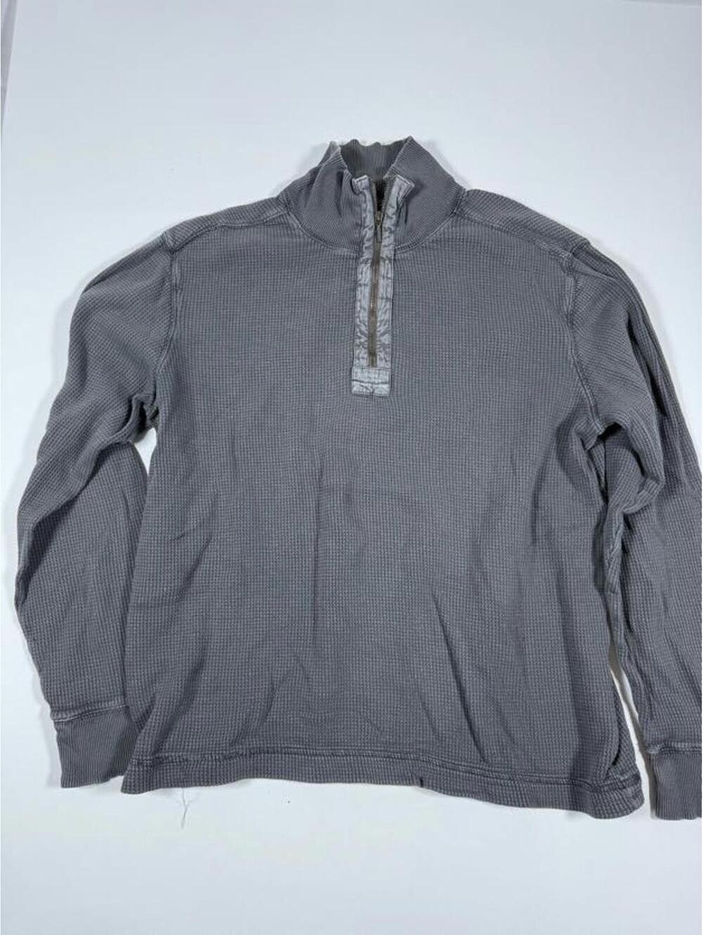 Calvin Klein Jeans Men's Gray Waffle Knit Quarter Zip XL